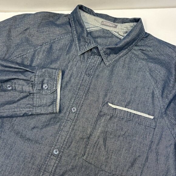 Toad & Co Mens Shirt Yonder Long Sleeve XXL Button Up Pocket Blue Men 2XL - Picture 1 of 13